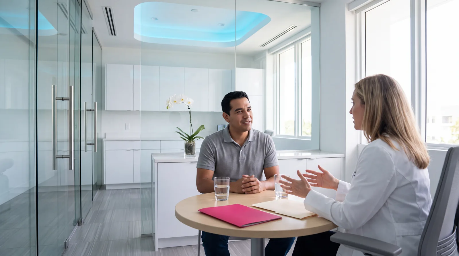 Physician and patient discussing next steps after a weight-loss plateau