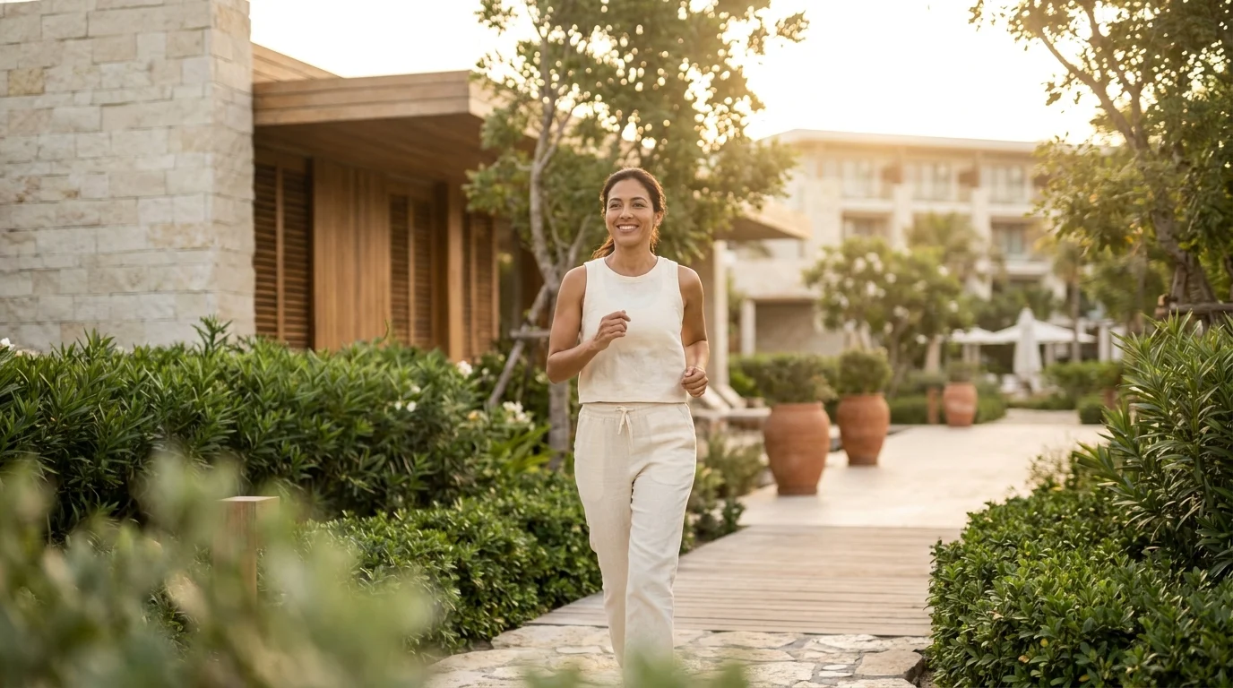 Person running at a steady easy pace outdoors at dawn, embodying zone 2 cardio longevity training