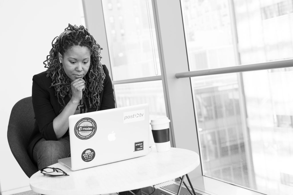 Person researching at a computer
