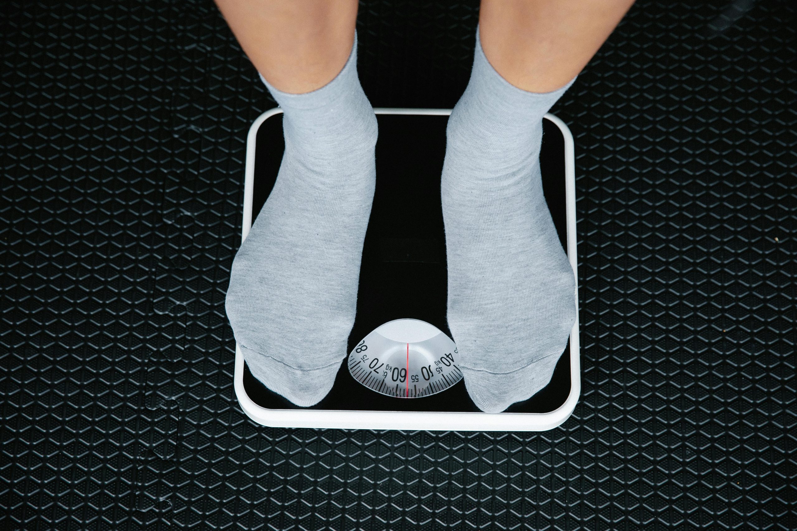 Person standing on scale