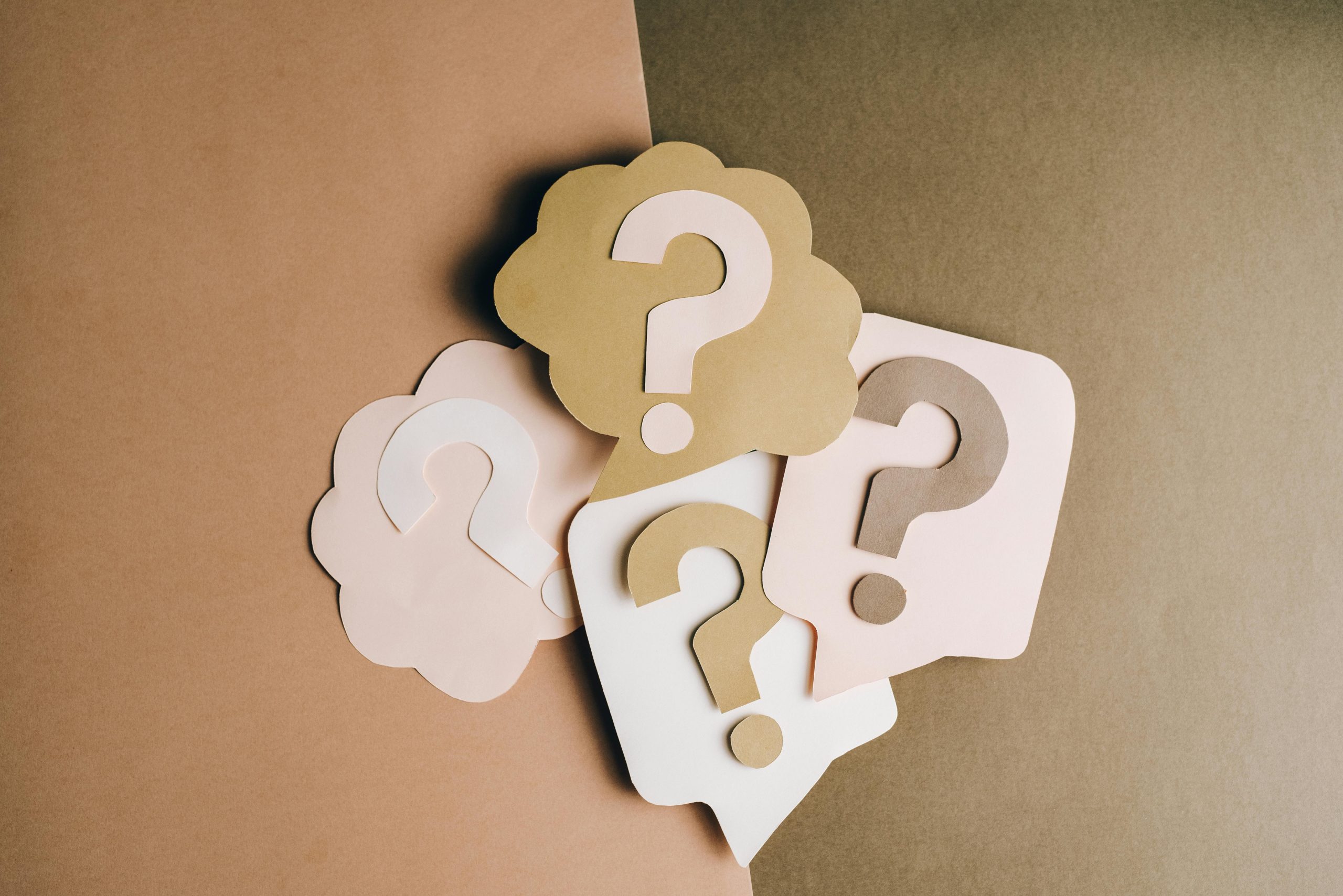 Question marks made out of paper